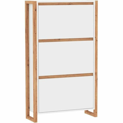 Shoe Rack White Oak 70 x 25 x 125 cm