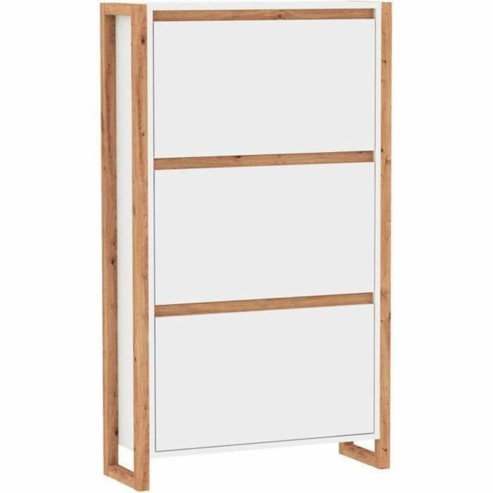 Shoe Rack White Oak 70 x 25 x 125 cm