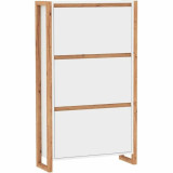 Shoe Rack White Oak 70 x 25 x 125 cm