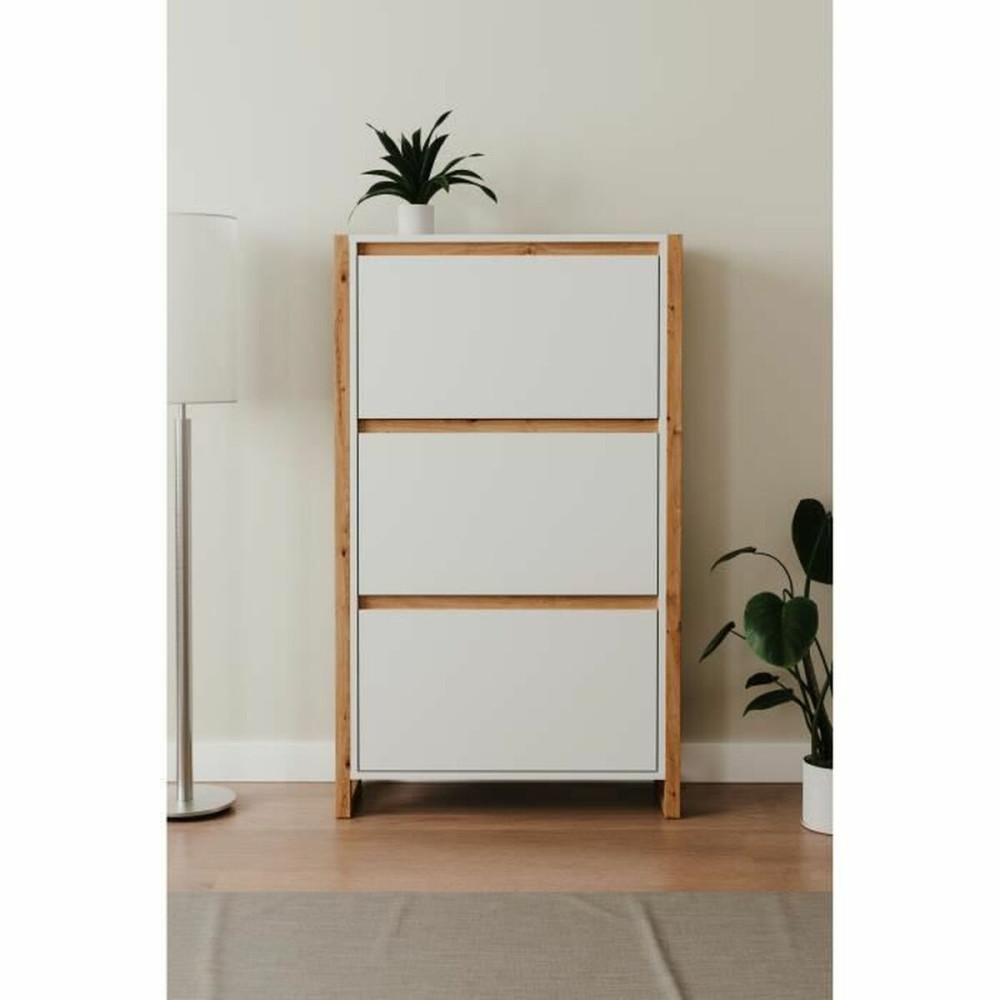 Shoe Rack White Oak 70 x 25 x 125 cm