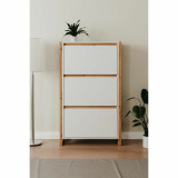 Shoe Rack White Oak 70 x 25 x 125 cm