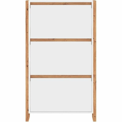 Shoe Rack White Oak 70 x 25 x 125 cm