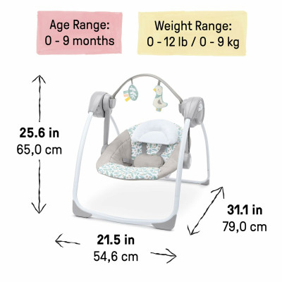 Baby Hammock Ingenuity Grey 54,6 x 79 x 65 cm