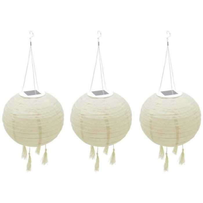 Lantern set Lumisky HIMALAYA Beige Ø 30 cm 3 Pieces