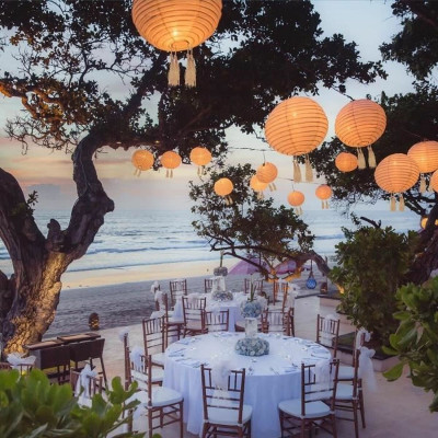 Lantern set Lumisky HIMALAYA Beige Ø 30 cm 3 Pieces