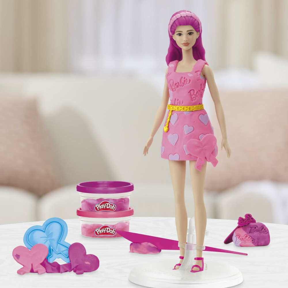 Modelling Clay Game Play-Doh Barbie Hearts & Hair Multicolour