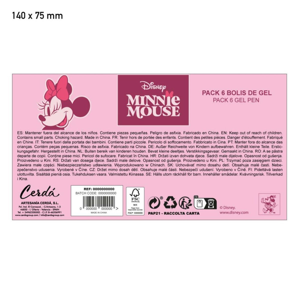 Set of Biros Minnie Mouse Pink