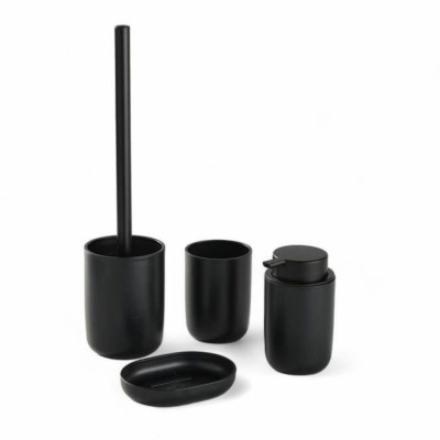 Bath Set TODAY HOY Black Plastic Modern 4 Pieces (4 Units)