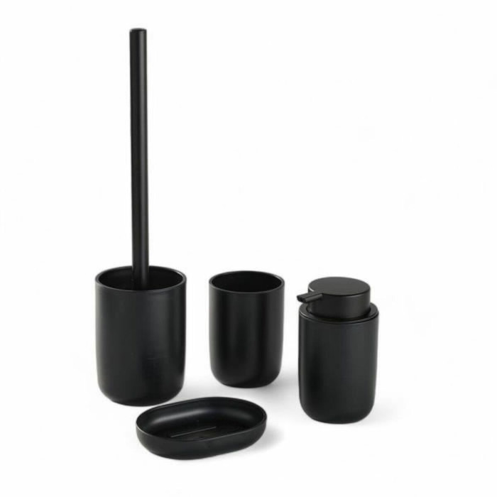 Bath Set TODAY HOY Black Plastic Modern 4 Pieces (4 Units)