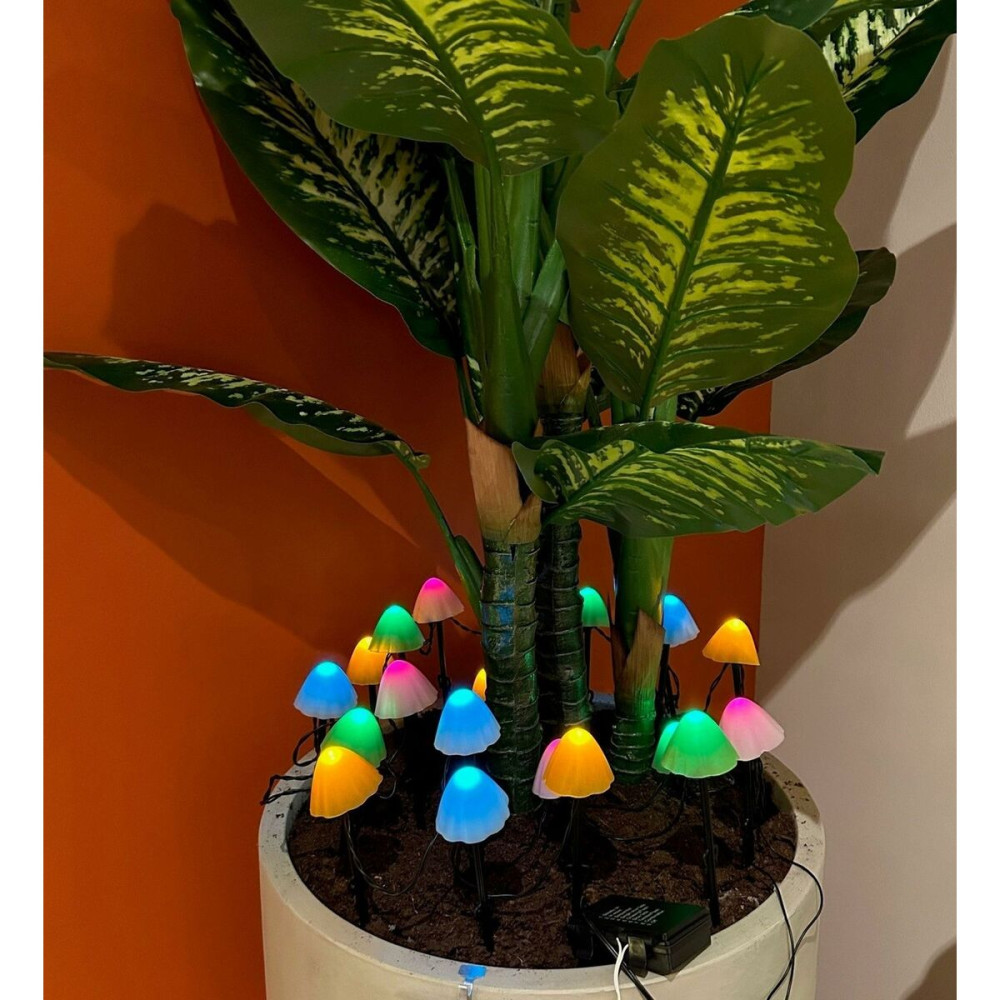 Decorative light for plants Lumineo 491763 Multicolour Mini Mushroom (20 Units)