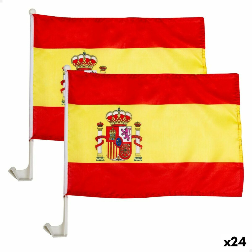 Flag stand for car Colorbaby 45 x 30 cm Spain 2 Pieces (24 Units)