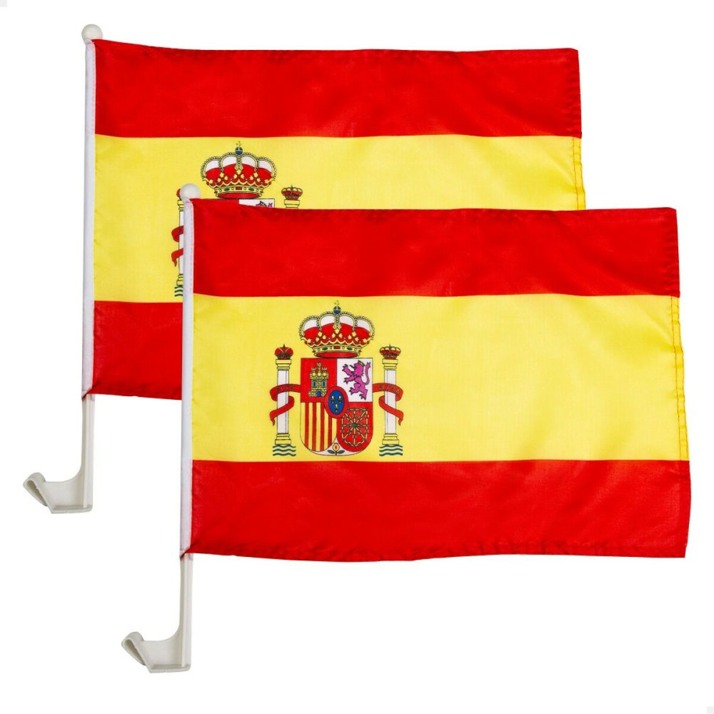 Flag stand for car Colorbaby 45 x 30 cm Spain 2 Pieces (24 Units)