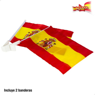 Flag stand for car Colorbaby 45 x 30 cm Spain 2 Pieces (24 Units)