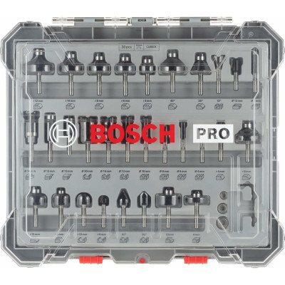 Multipurpose router bit set BOSCH 30 Pieces