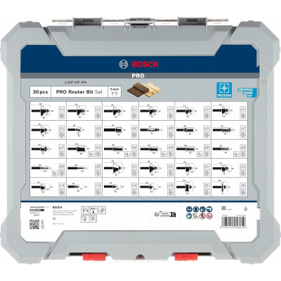 Multipurpose router bit set BOSCH 30 Pieces