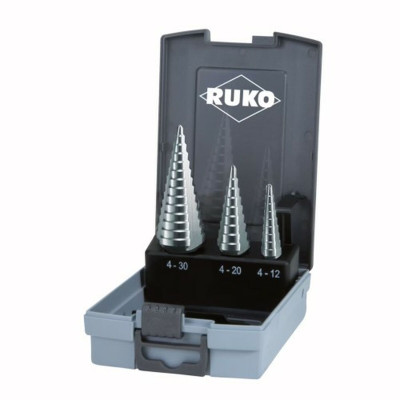 Spool set RUKO 101326RO Steel High speed steel (HSS) Step drill bit 3 Pieces