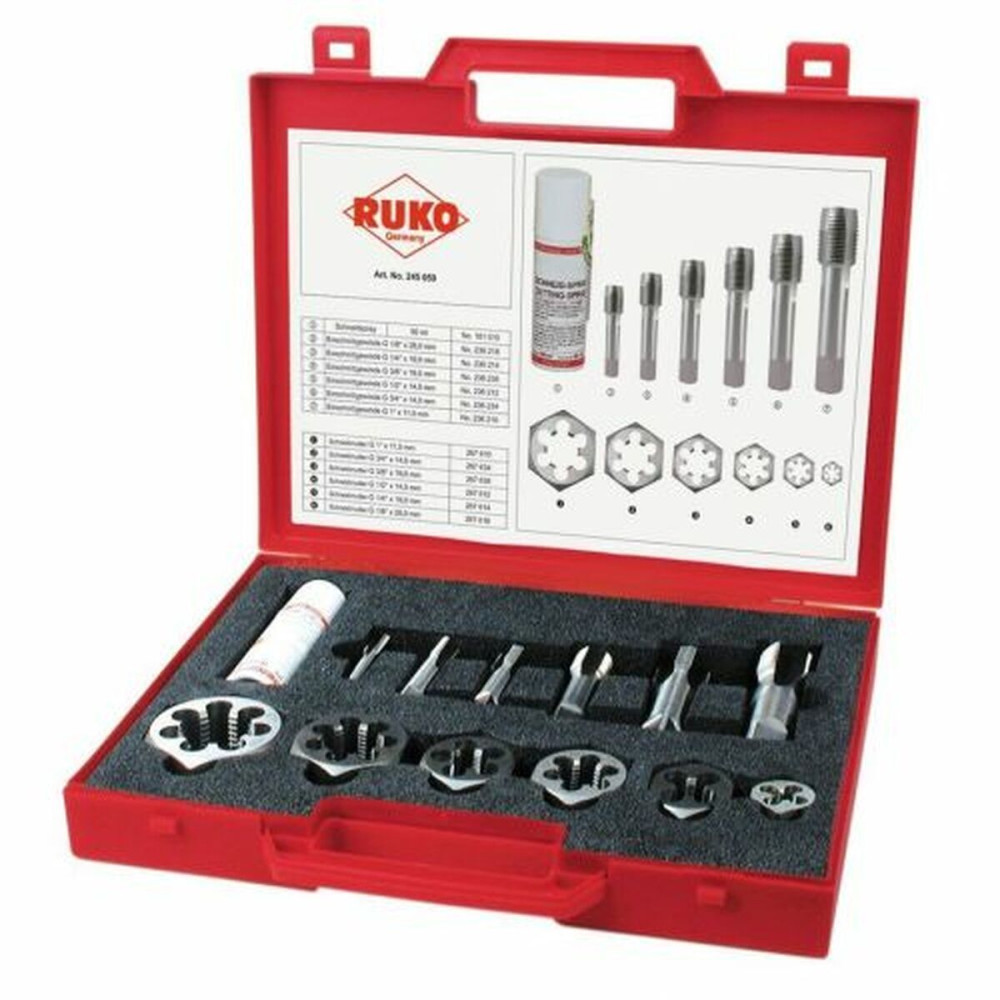 Set of Screw Cutting Taps and Threaders RUKO High speed steel (HSS)