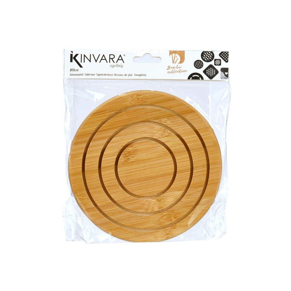 Table Mat Kinvara Natural Bamboo Circular 19 x 1 x 19 cm (24 Units)