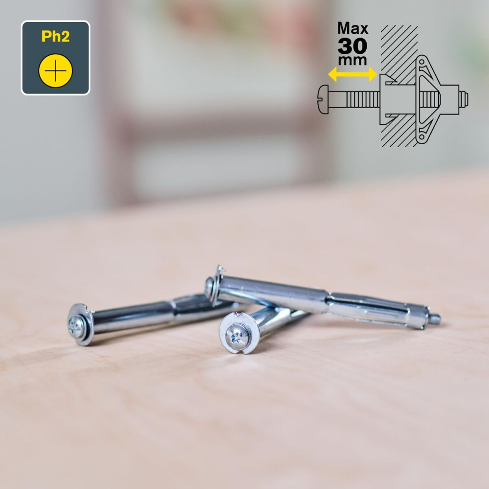 Wall plugs and screws Rapid 5001552 Ø 11 x 80 mm M5 x 89 mm Metal Expansion (10 Units)