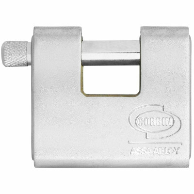 Key padlock CORBIN Rectangular Metal Brass Steel Armored