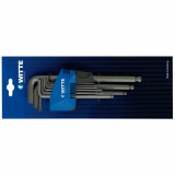 Allen Key Set WITTE 1,5-2-2,5-3-4-5-6-8-10 mm Hexagonal Allen Key Set 9 Pieces