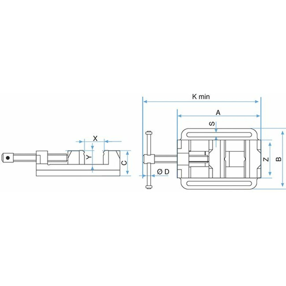 Bench vise KANCA 19,4 x 15,7 x 6,5 cm Drill