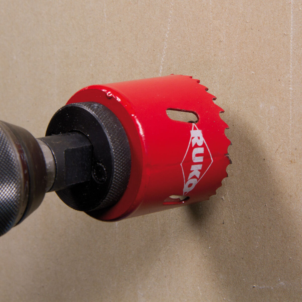 Support and guide drill for HSS bimetal crowns RUKO