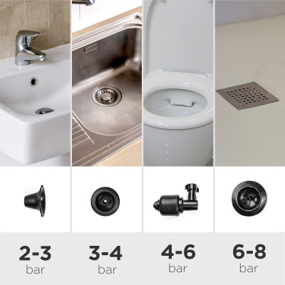 High-Pressure Compressed Air Plunger with Accessories and 5-in-1 Pressure Gauge Jetpro InnovaGoods