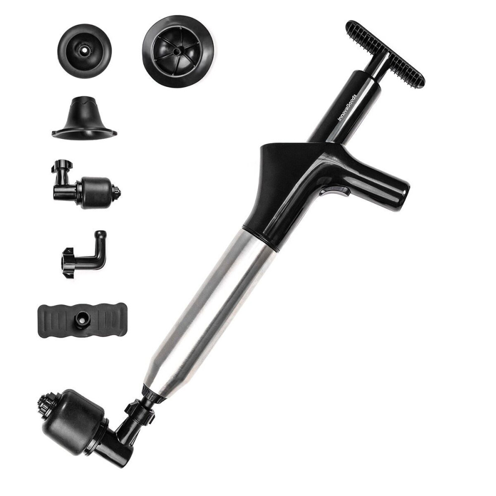 High-Pressure Compressed Air Plunger with Accessories and 5-in-1 Pressure Gauge Jetpro InnovaGoods