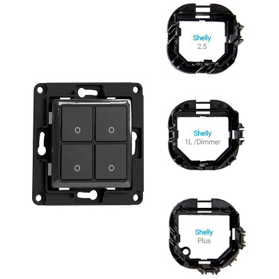 Light interrupter Shelly WS4 BLACK Black