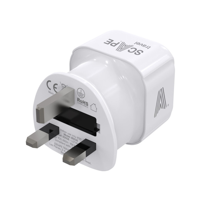 Plug adapter Scape Travel 850UK Plastic 13 A