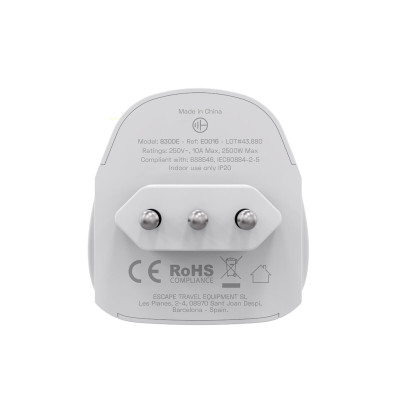 Plug adapter Scape Travel 830IT Plastic 10 A