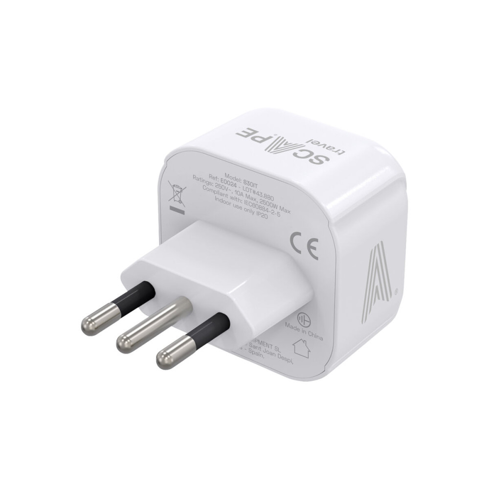 Plug adapter Scape Travel 850IT Plastic 10 A