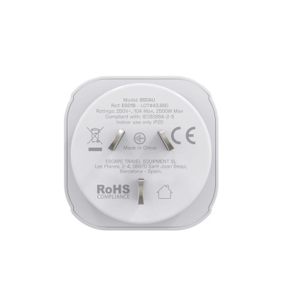 Plug adapter Scape Travel 850AU Plastic 10 A