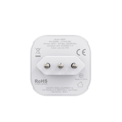 Plug adapter Scape Travel 850IT Plastic 10 A