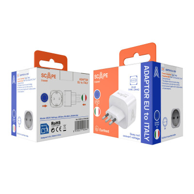 Plug adapter Scape Travel 850IT Plastic 10 A