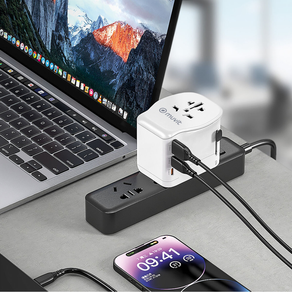 Plug adapter Muvit for Change Plastic 45 W