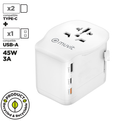 Plug adapter Muvit for Change Plastic 45 W