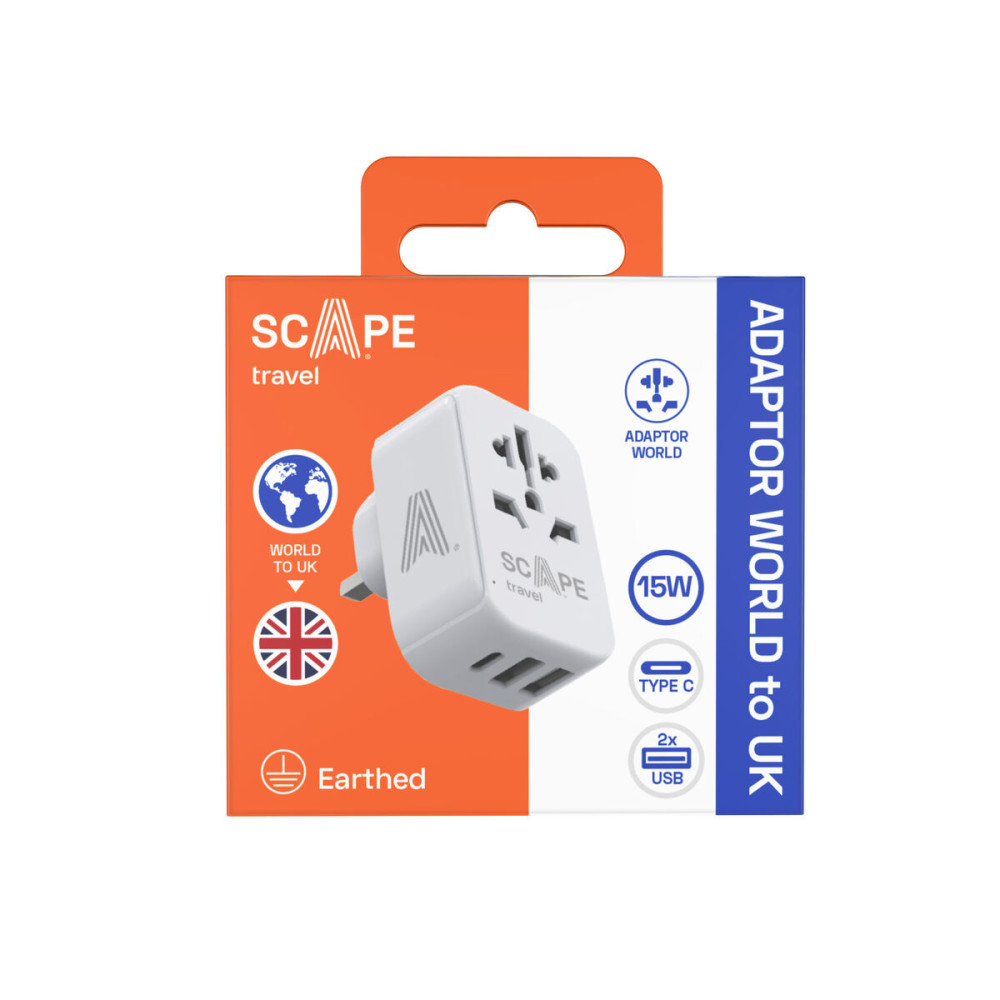 Plug adapter Scape Travel 830C-UK Plastic 150 W
