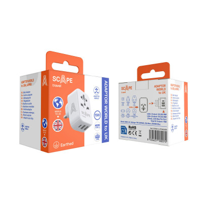 Plug adapter Scape Travel 830C-UK Plastic 150 W