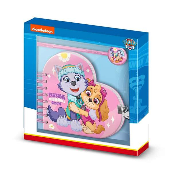 Spiral Notebook with Pen The Paw Patrol Pink 160 Sheets 23 x 2,5 x 24 cm