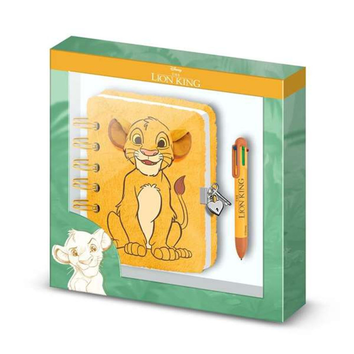 Spiral Notebook with Pen The Lion King Yellow 24 x 23 x 2,5 cm A5