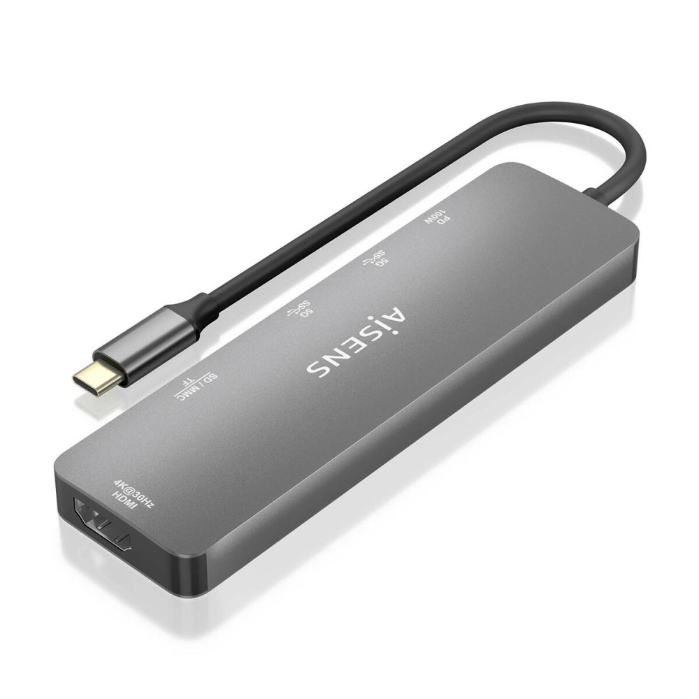 USB Hub Aisens ASUC-6P016-GR Grey Multicolour