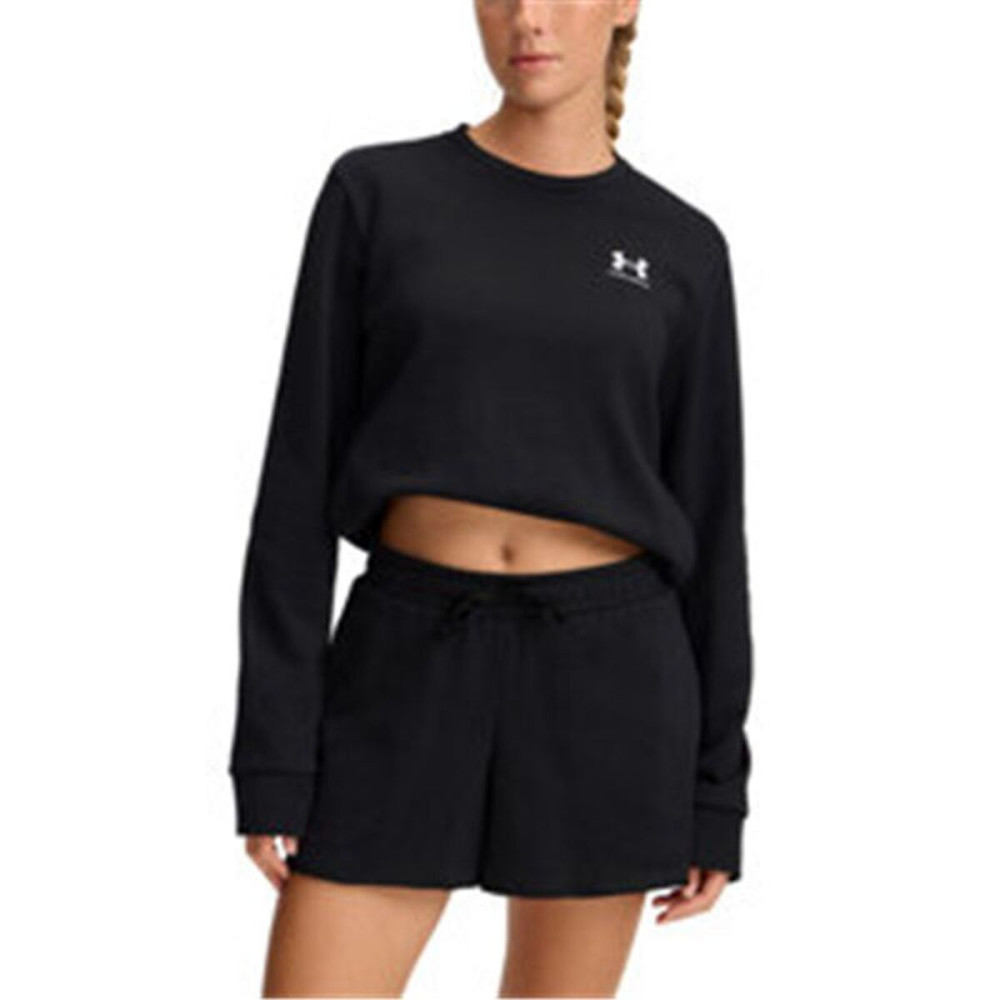 Women’s Sweatshirt without Hood Under Armour Rival Terry Crew Black