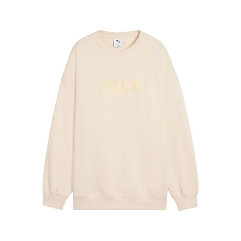 Women’s Sweatshirt without Hood Puma Maximal Metallic Beige