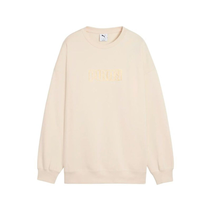 Women’s Sweatshirt without Hood Puma Maximal Metallic Beige