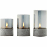 LED Candle Brilliant Grey Metal 3 Units