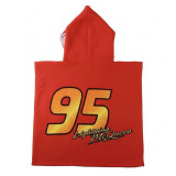 Poncho-Towel with Hood Cars Red 55 x 77 cm