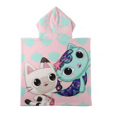 Poncho-Towel with Hood Gabby's Dollhouse Light Pink 55 x 77 cm