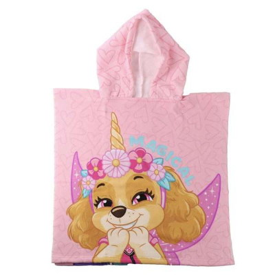 Poncho-Towel with Hood The Paw Patrol Pink 55 x 77 cm